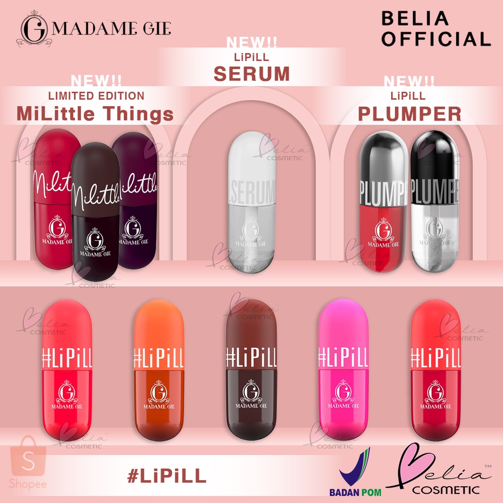 ❤ BELIA ❤ MADAME GIE LiPill Netto 5mL | LiPiLL Serum Lip Serum | LiPill Plumper | Make Up Lip Pill LipPill Lip Tint Kosmetik Bibir Madamegie Gisella ✔️BPOM