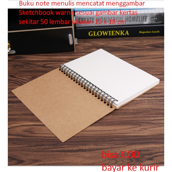 

Buku note menulis mencatat menggambar Sketchboo warna sesuai gambar kertas sekitar 50 lembar ukuran 12 x 18 cm