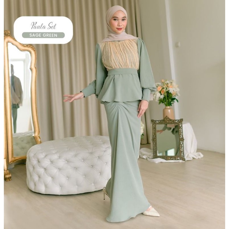 (SIAP KIRIM) PAULA SET "SAGEGREEN L" BY GAMALEEA