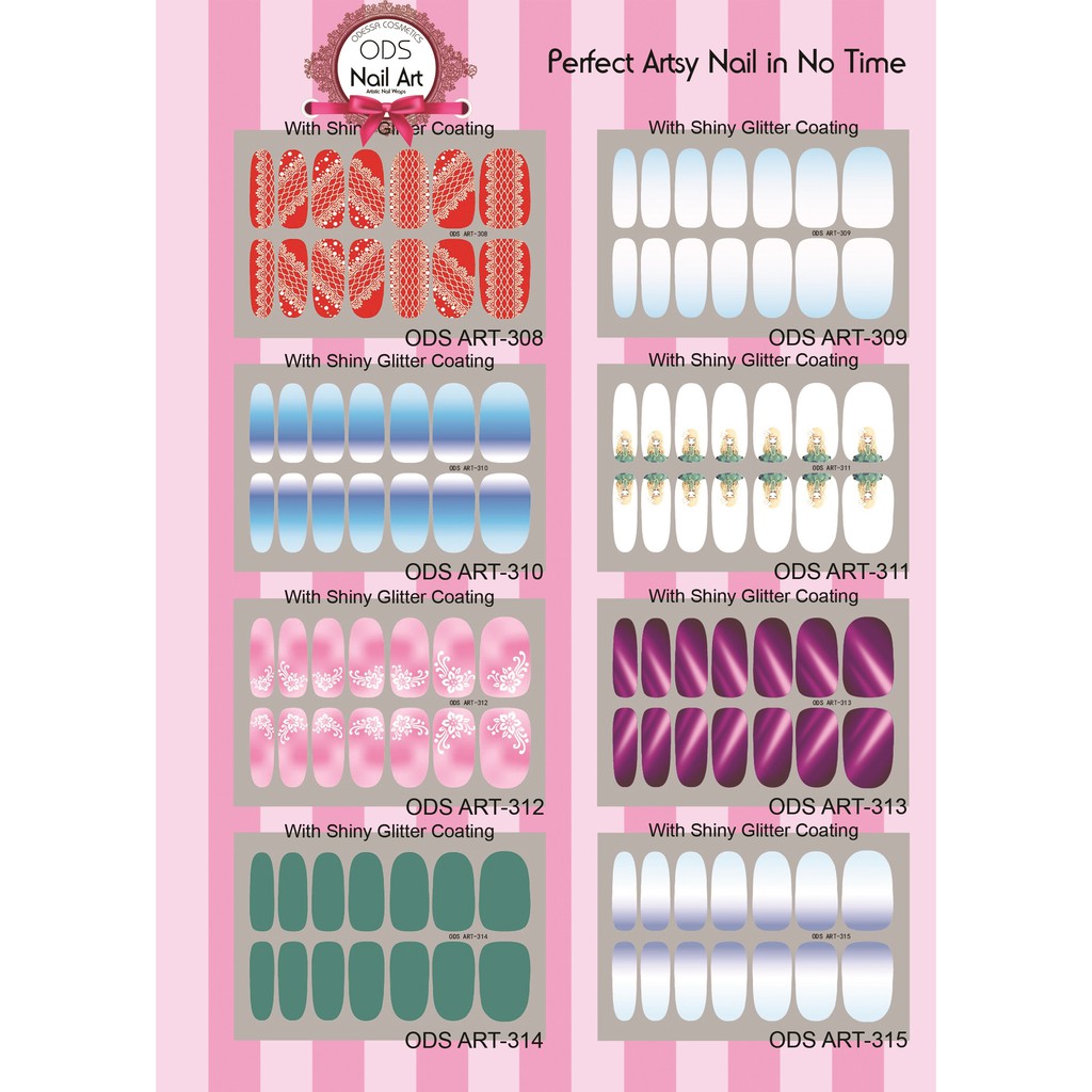 (NOT FOR SALE) Odessa Nail Art Wrap Sticker Kuku Premium (Random)