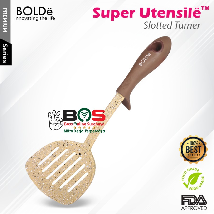 Bolde Super Utensil Slotted Turner Spatula Lubang Sutil Sodet