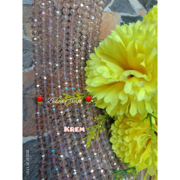 Kristal ceko 8mm gol.biasa-krem