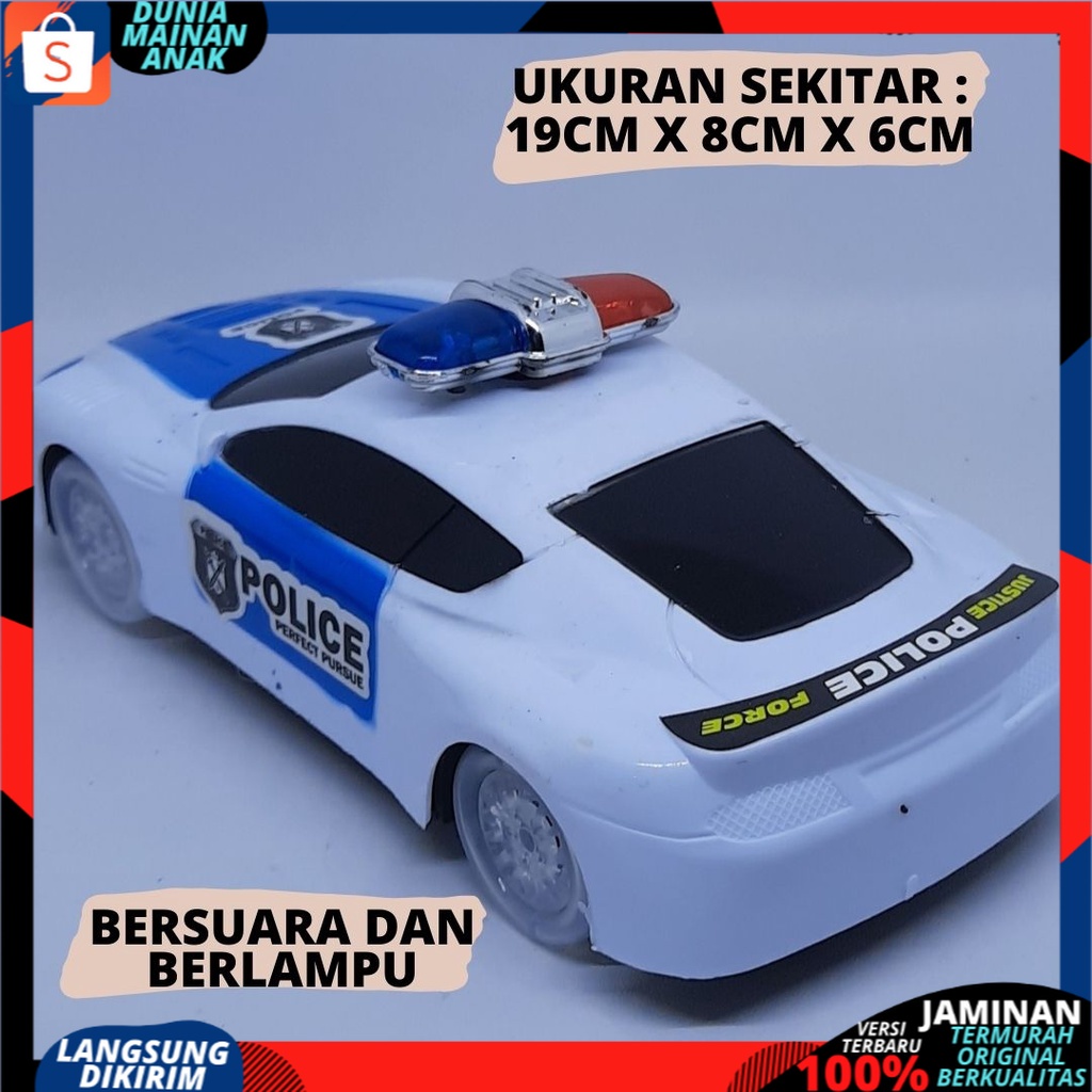 Mobil Polisi Ban Nyala Musik Lampu Jalan Baterai Police Car Mainan Anak Mobilan Polisi Baterai