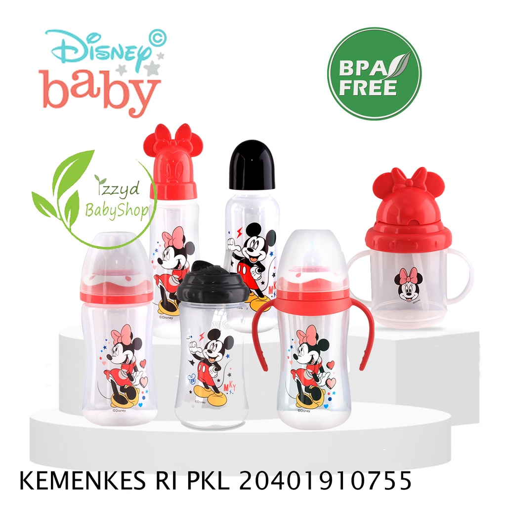 ❣️Izzyd❣️ botol susu minum bayi disney karakter mickey minnie mouse wideneck regular lusty bunny / baby safe 250 ml AP002 standar neck