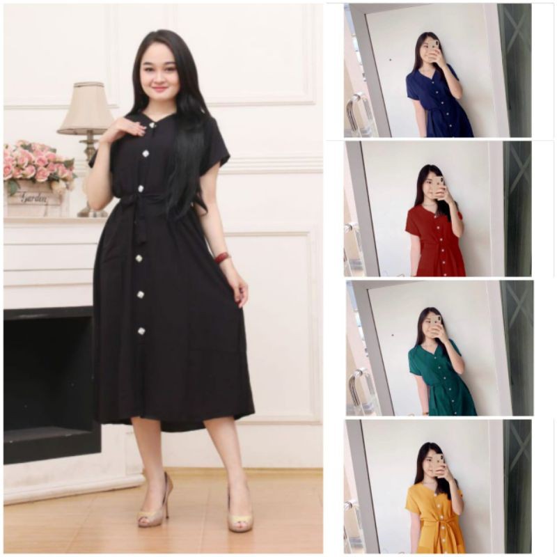 Daster Kancing  Busui/ Bahan Rayon Super/Ld 105-108