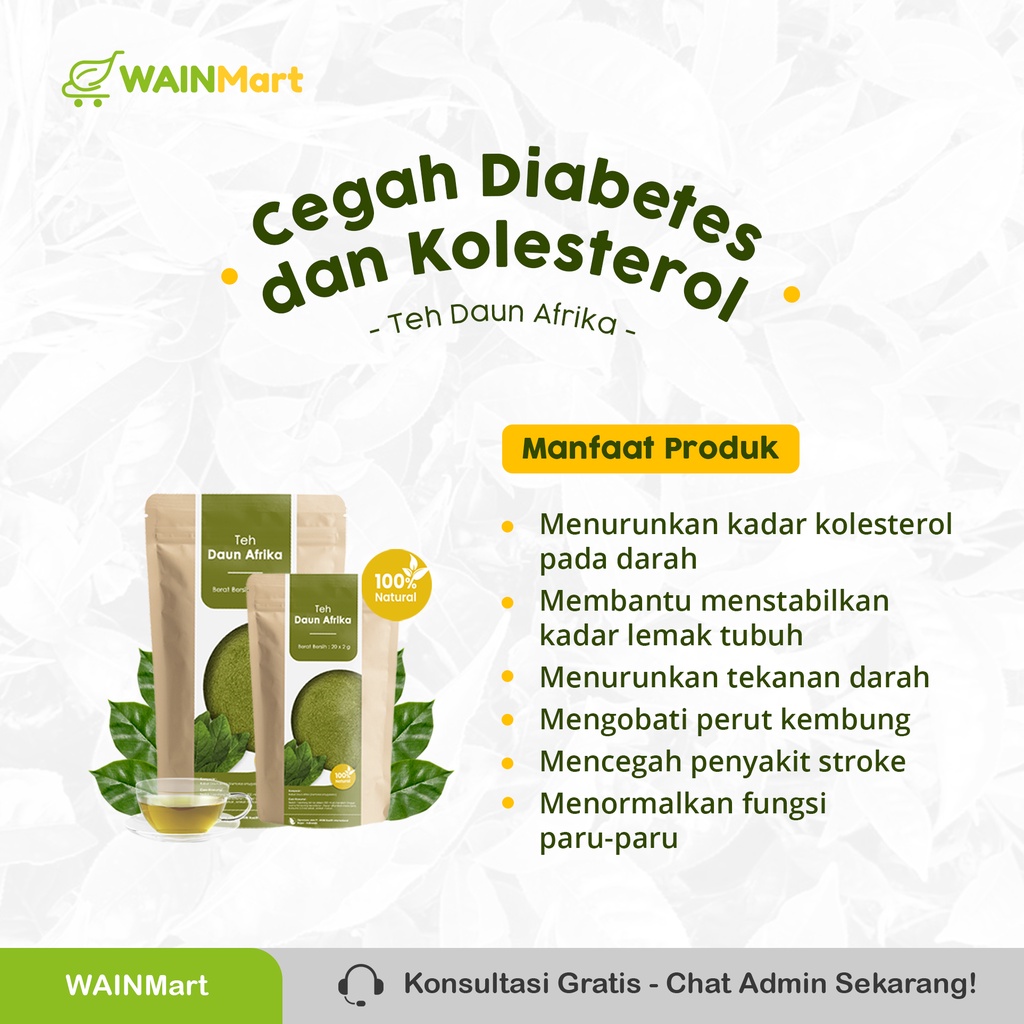 Teh Celup Daun Afrika Herbal Ampuh Menurunkan Koresterol dan Darah Tinggi