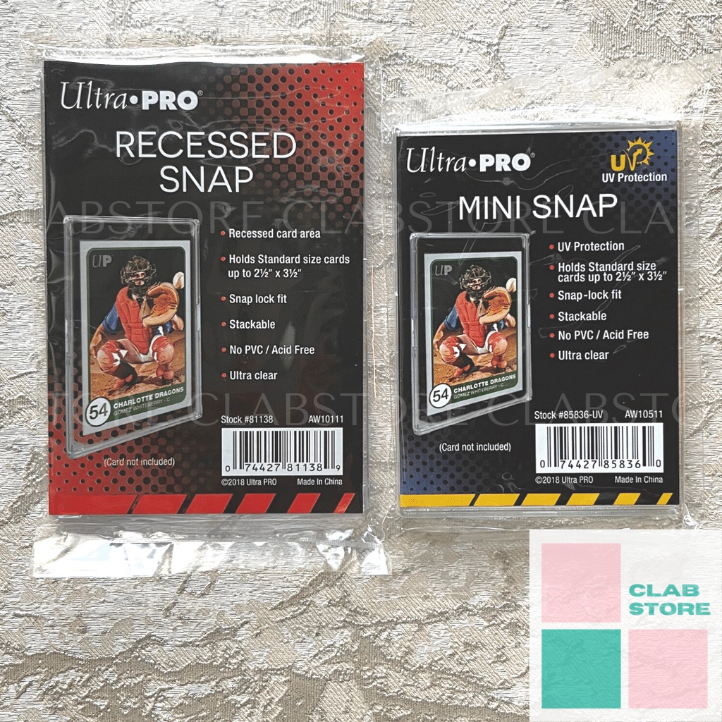 Ultra Pro Mini Snap Acrylic Card Holder Mini Kotak Case Kartu TCG Sport kpop PhotoCard Pokemon MTG