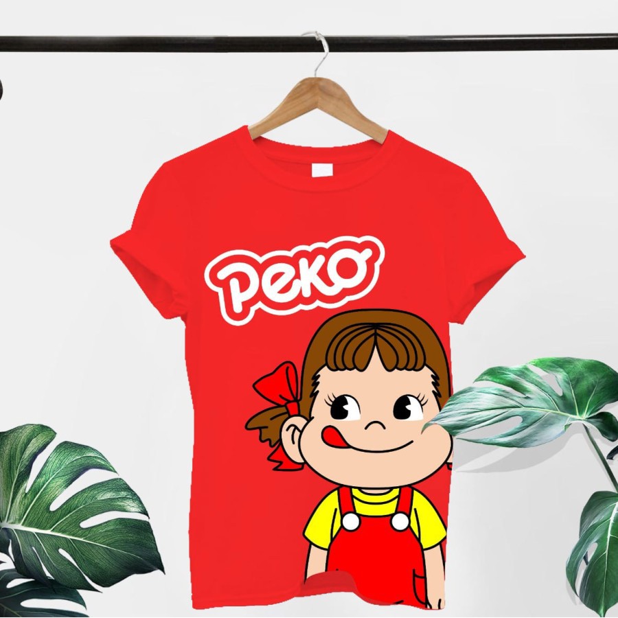 Baju Atasan Kaos All Size Tee Tshirt Cewek Wanita Dewasa Remaja ABG Motif Peko Milky