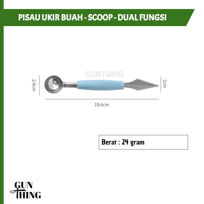 Pisau Ukir Buah - Scoop Dual Fungsi Alat Cungkil Buah - Warna Pastel