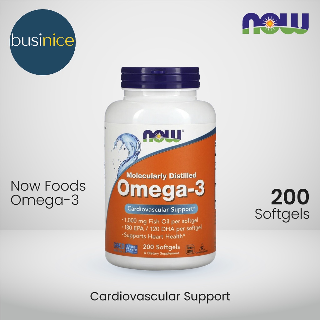 NOW Omega 3 1000mg Fish Oil Minyak Ikan Vitamin Otak Jantung