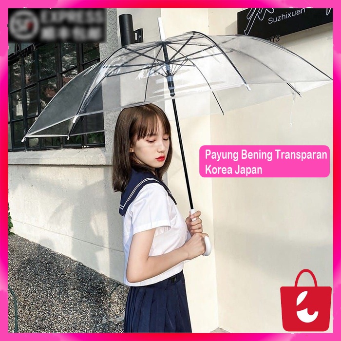 ✅ BISA COD Payung Hujan Payung Transparan Bening Korea Payung Studio umbrella transparant Korea Japan Best Quality