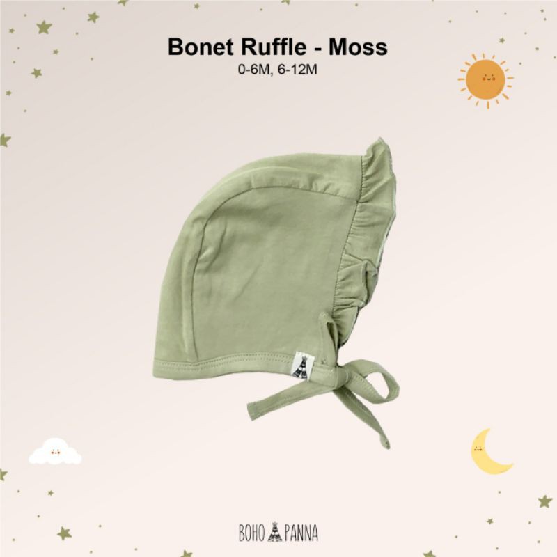 BONET RUFFLE TOPI ANAK BAYI BOHO BABY SURABAYABABY-Moss