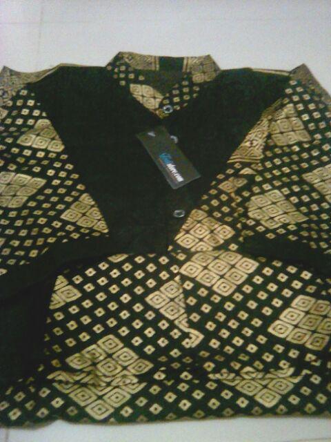 Trolistore Batik Kemeja Pria Motif Plat Biru Lengan Pendek Seragam Batik Grosir Batik Murah