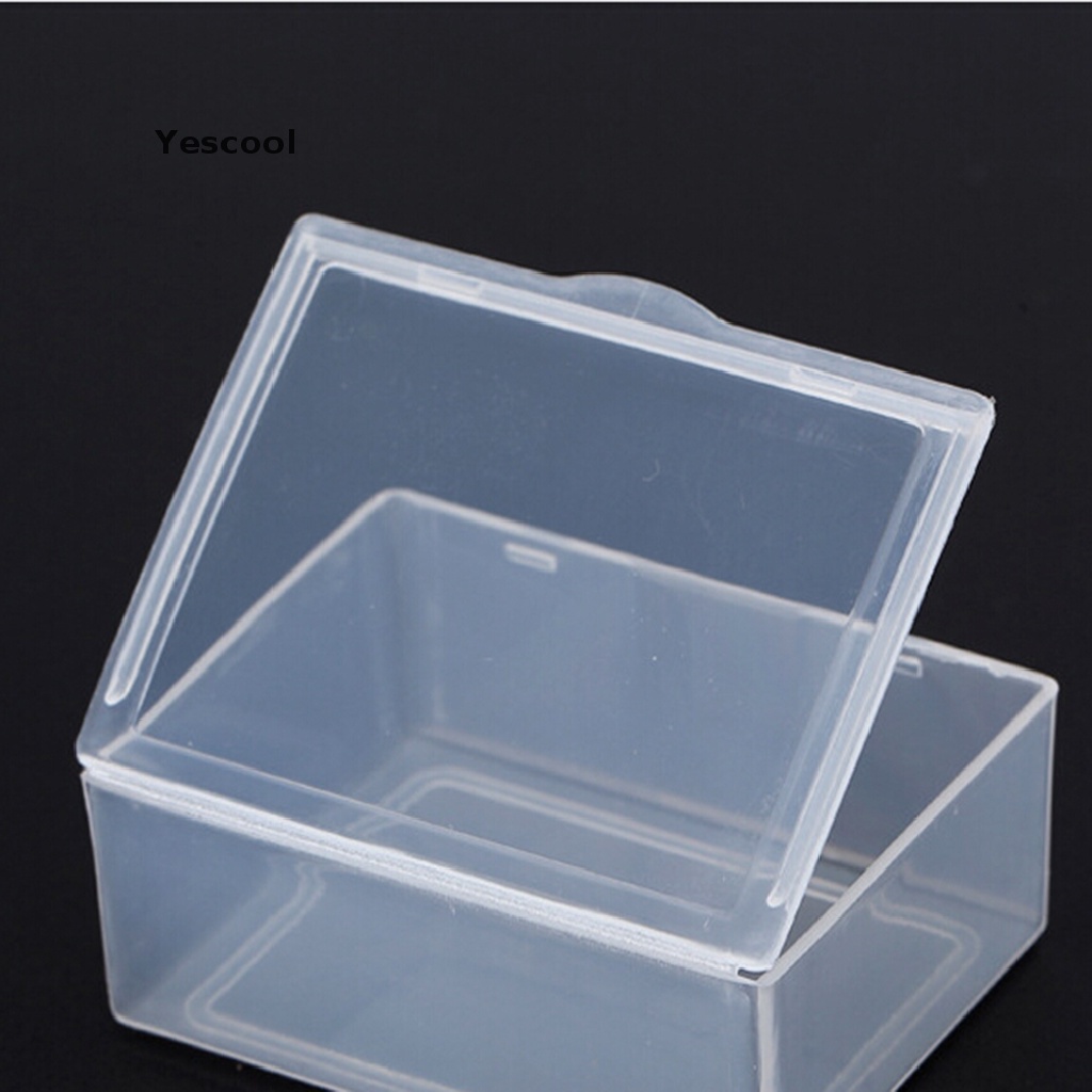 Yescool 5pcs Transparent Plastic Storage Box clear  rectangle Multipurpose display box .