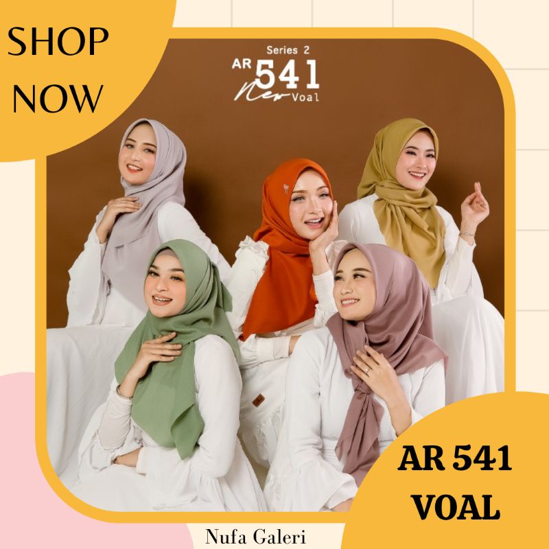 hijab arrafi ar 541 new series 2✓ hijab segiempat dewasa arrafi ori ✓ hijab segiempat polos voal ade