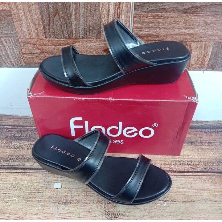 Sandal Wedges Slip Wanita Ori Murah Fladeo Sepatu Wanita Brand Matahari