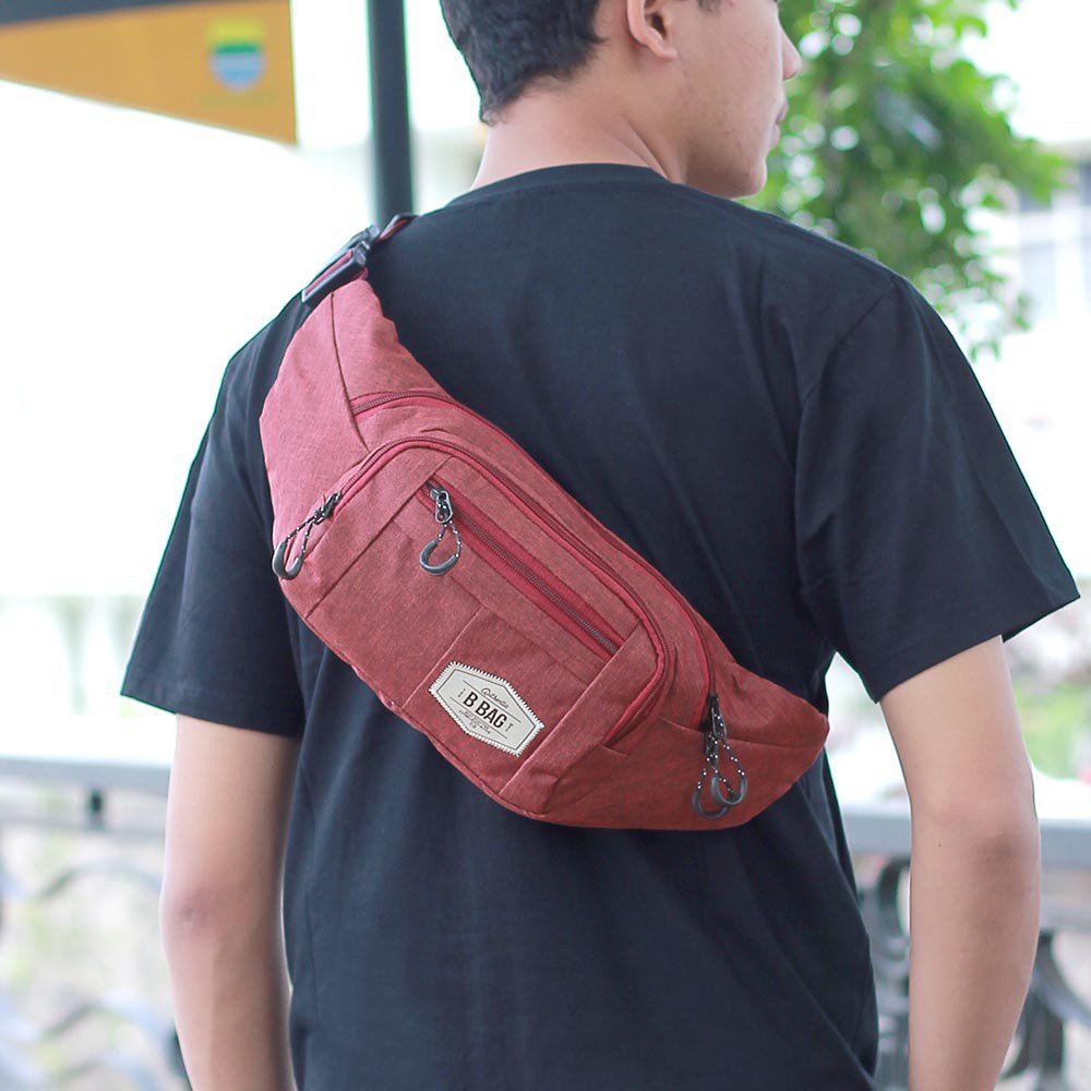 Tas Selempang Waistbag Pria Halus Tebal Premium Material Terbaru