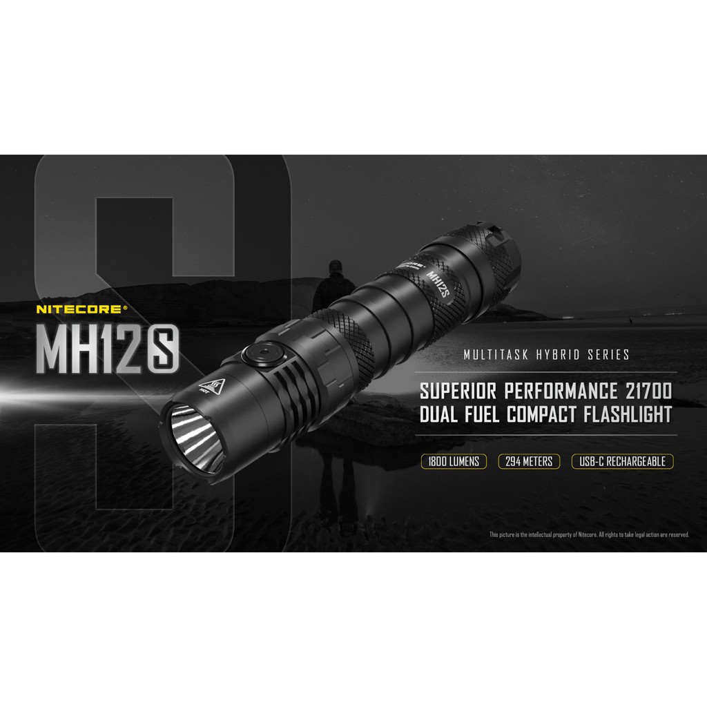 NITECORE MH12S Tactical Senter LED Cree SST-40-W 1800 Lumens