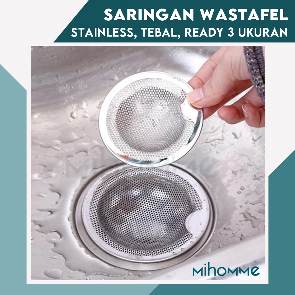 Saringan Wastafel Dapur Stainless Steel Bak Cuci Piring Filter Sink