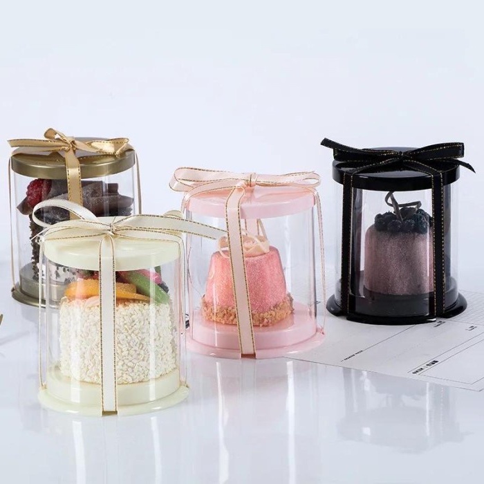 PLASTIC CUPCAKE BOX MINI ROUND CAKE BOX MIKA MINI 8X11CM - HAMPERS BOX DISPLAY BOX MINI
