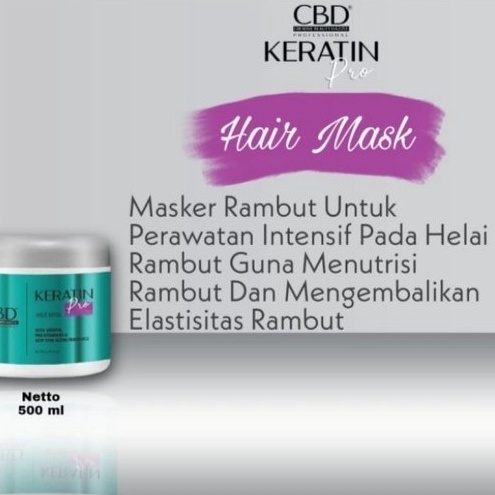RADYSA - CBD Professional Keratin Pro Daily Use Hair Mask (Masker Rambut/Treatment) 500gr