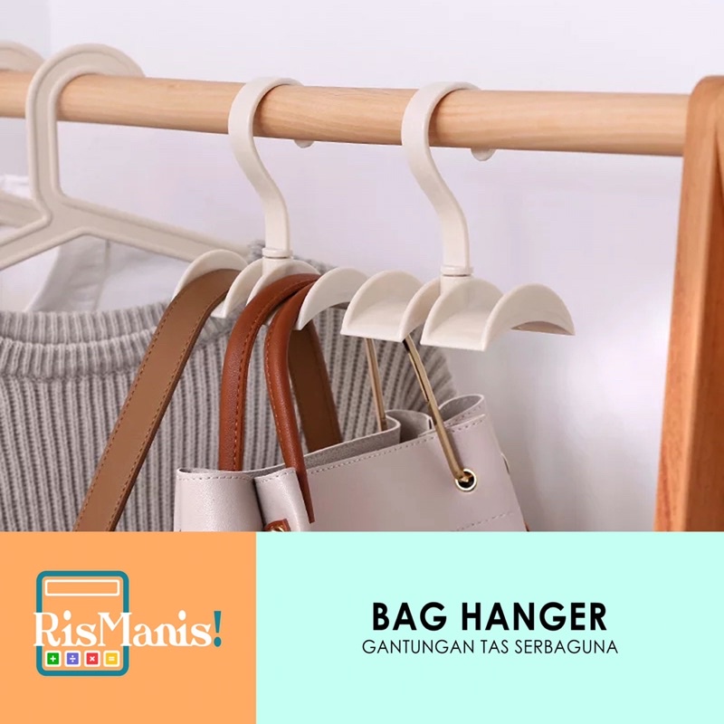 BAG HANGER - Gantungan Tas Dasi Sabuk Topi Syal Bando Rotasi Unik Praktis Serbaguna Kuat Inovatif