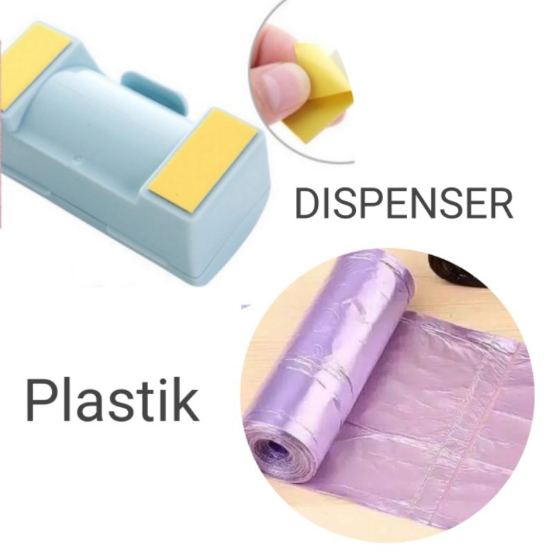 (2 item)   1 ROLL Plastik Sampah +  Dispenser SQUARE   Plastik sampah