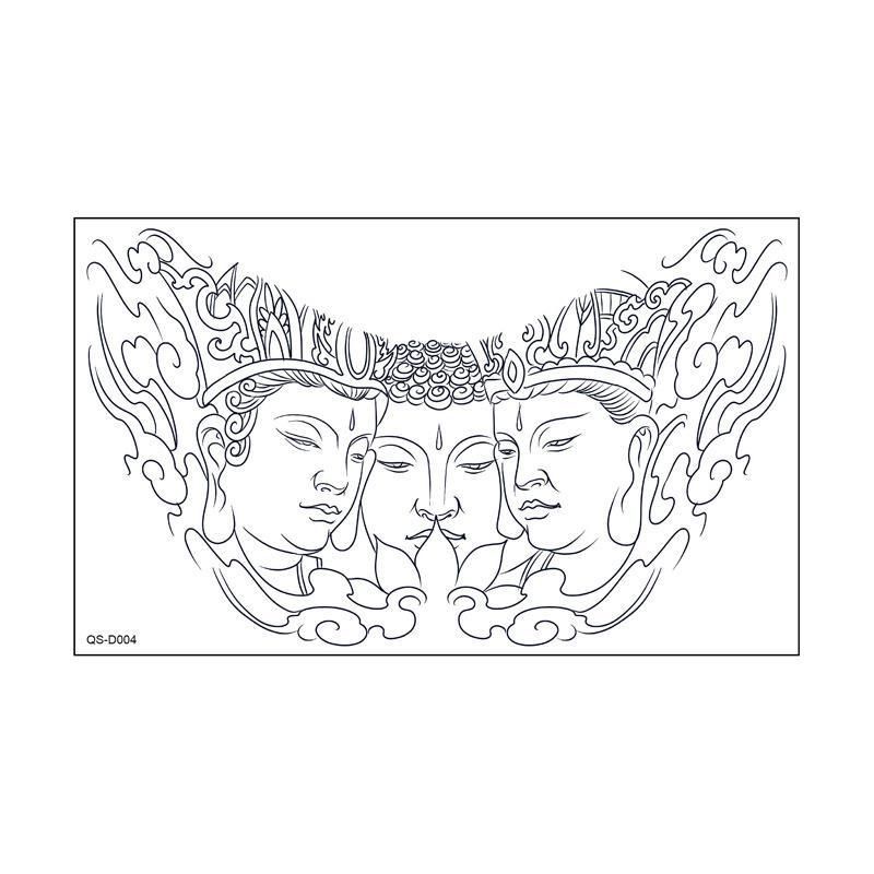 tato temporer Buddha full dada ukuran 31x19.1CM Tipe QS-D Tattoo Temporary Chest tatoo Buddhist