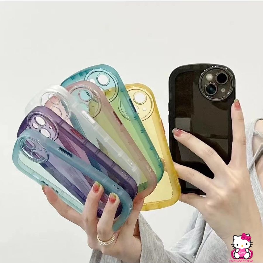 Soft Case Pelindung Lensa Mata Malaikat Warna Permen Macaron Bahan TPU Untuk IPhone XR 11 13 6 6s 7 8 Plus X XS SE 2020