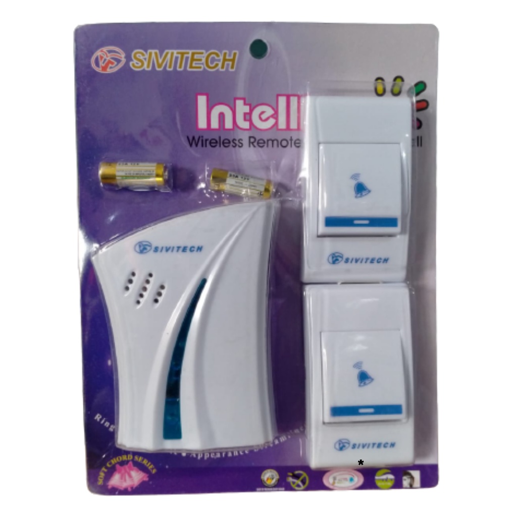 BEL PINTU WIRELESS 2 REMOT/BEL RUMAH 2 TOMBOL/DOORBEL WIRELESS