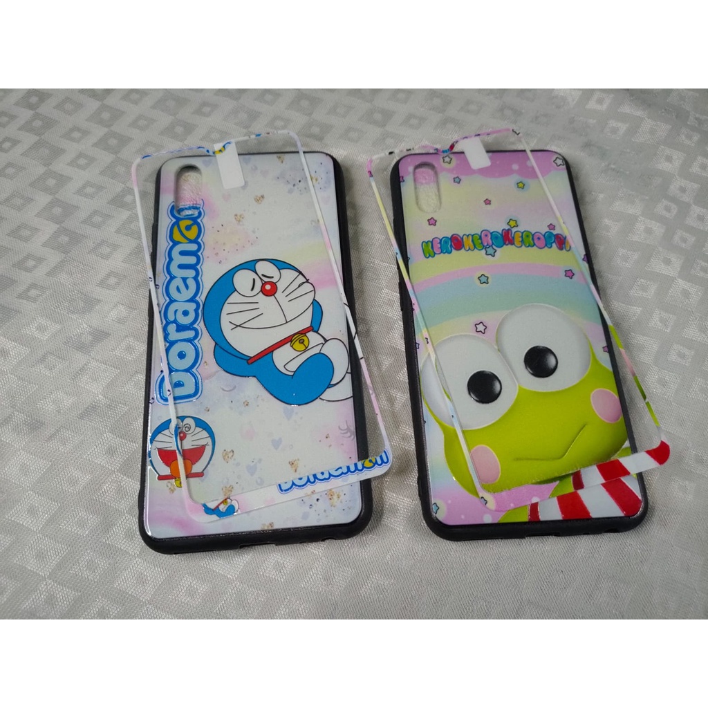 HARD CASE KARAKTER CEWEK / CARTOON + TEMPERED GLASS SAMSUNG A20 A30 GALAXY V J3 J310 J3 2016