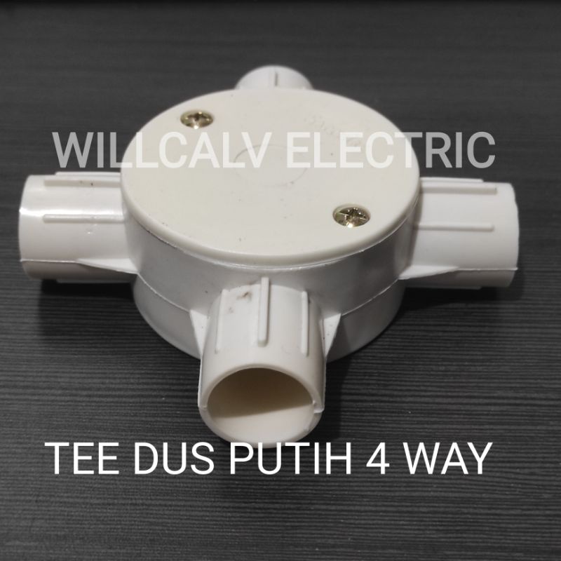 TEE DUS PUTIH KAKI 4 / TEE DUS PUTIH 4 WAY / T DUS PUTIH CABANG 4