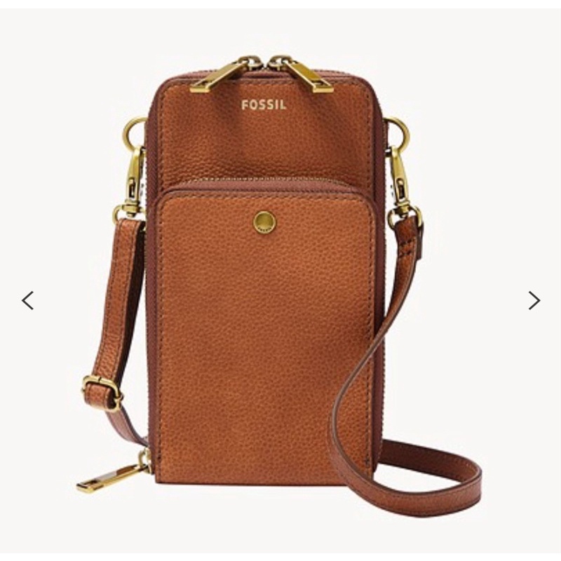 Tas kecil hp Fossil sofia phone case selempang crossbody brown coklat kulit