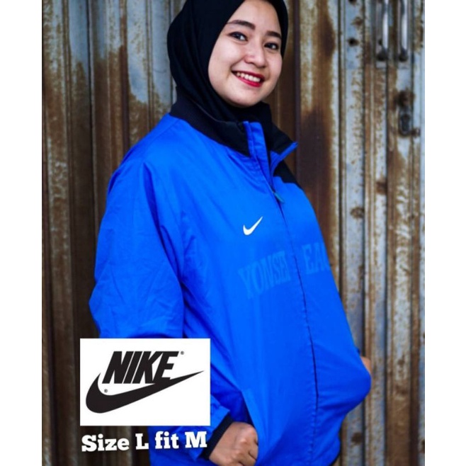 Jaket Outdoor Tracktop Full Zipper Nike Blue