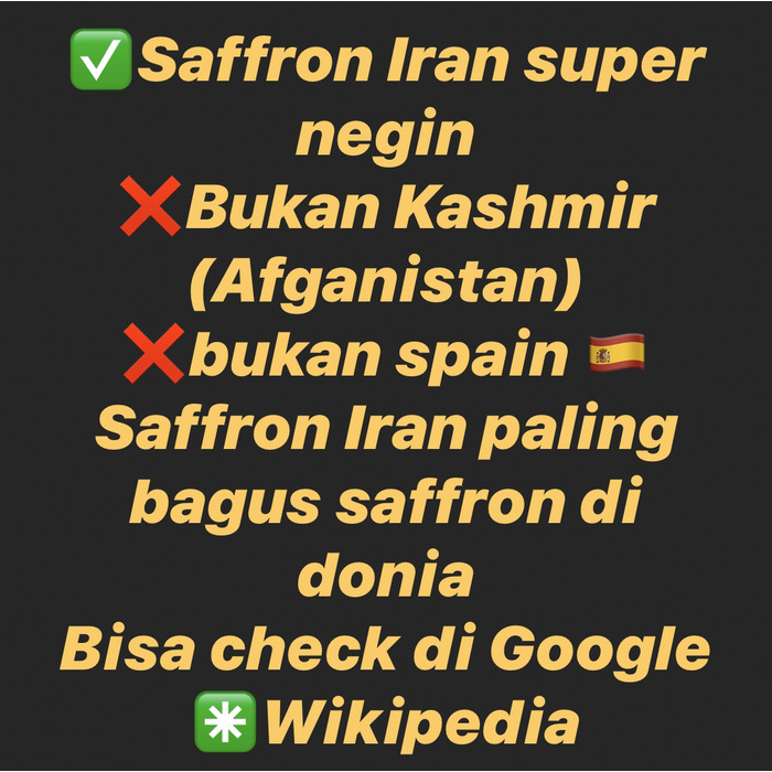 

Promo Spesial - Bunga Saffron Iran Super Negin 1Gr +Free Bottol