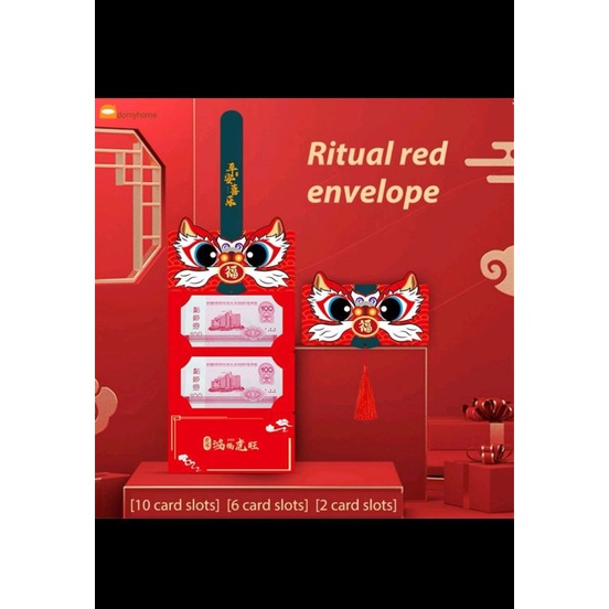 

Angpao Imlek CNY, 2022 New folding red envelope, 2slot