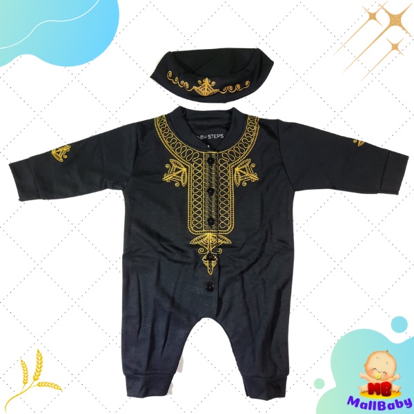 Jumper Romper Koko Bayi Bordir Baju Koko Bayi Black Panther Lengan Panjang