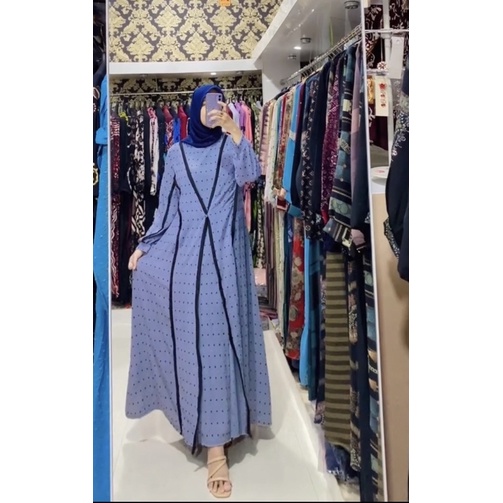 gamis cringkel rubiah dress kringkel rubi rompi outer koliva