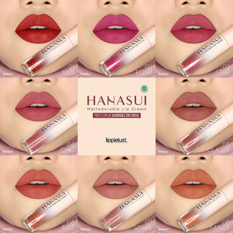 HANASUI (✔️bpom) Mattedorable Lip Cream / Dual Function Bibir & Blush on | Lip and Cheek Wanita