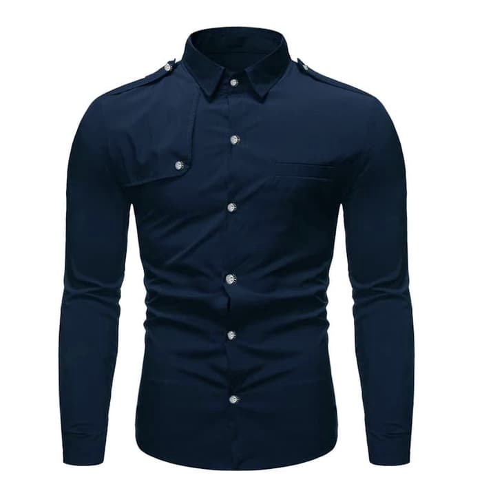 [KEMEJA ALFAN NAVY SC]Kemeja Pria Katun Navy