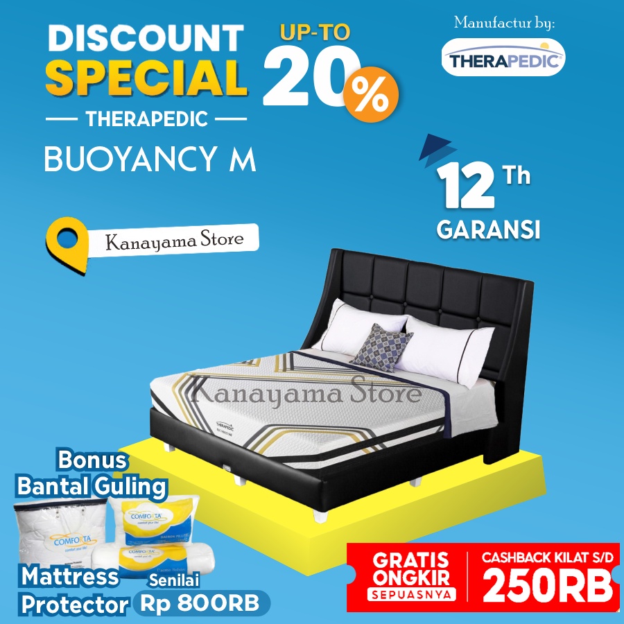 Therapedic Spring Bed Buoyancy M Latex Bedset 160 180 200 100 x200 - 100*200