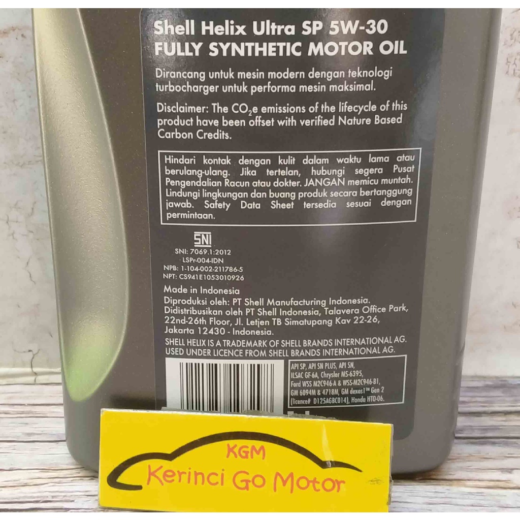 SHELL HELIX ULTRA 5W-30 1L CARBON NEUTRAL SP FULL SYNTHETIC OLI MESIN