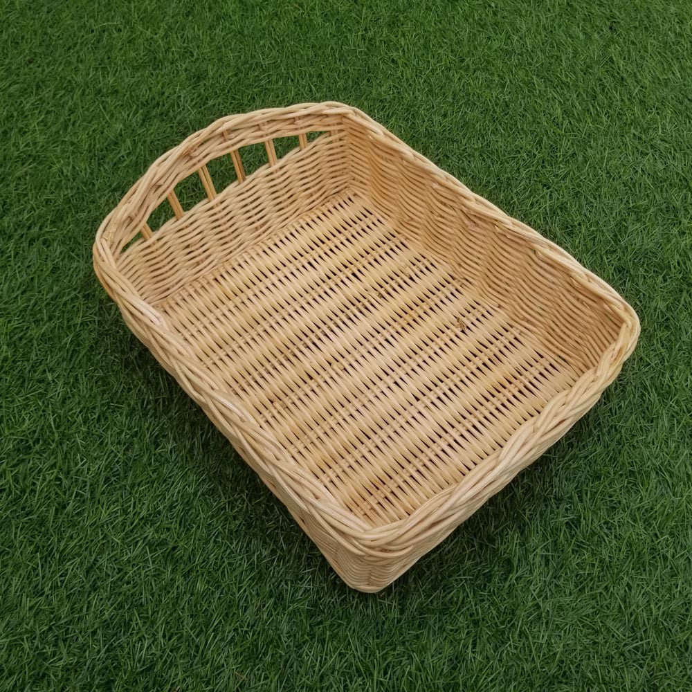 Kerajinan Tangan Rotan Keranjang Nampan Baki Gunung Handle 29x23x12cm