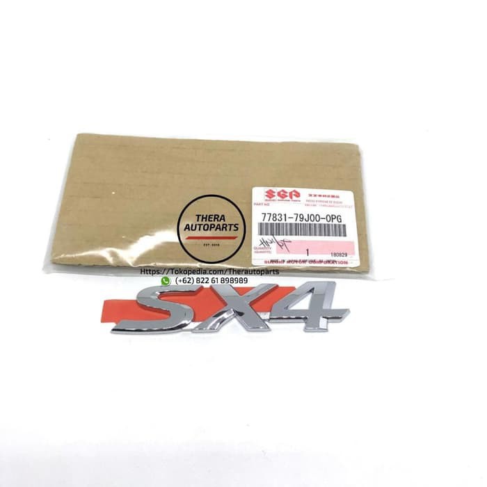EMBLEM LOGO SX4 SUZUKI SX‐4 ORIGINAL SGP- AKSESORIS EKSTERIOR MOBIL
