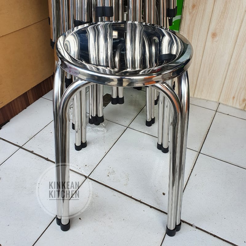 Kursi Baso Bulat Stainless Steel Tebal - Subron