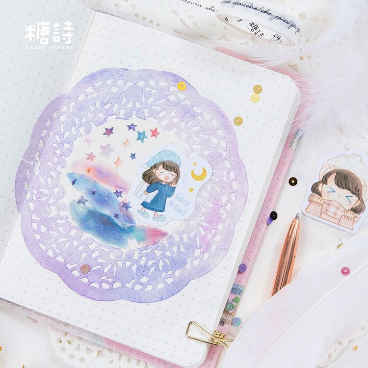 imoda 45pcs/bag Cute Girl Cartoon Stickers Animal Diary Journal Stationery Flakes Scrapbooking DIY Decorative Sticker-3