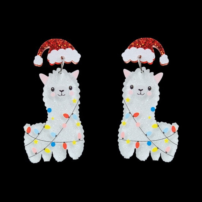 Anting Desain Alpaca / Pohon Natal / Dinosaurus / Kaktus Untuk Wanita