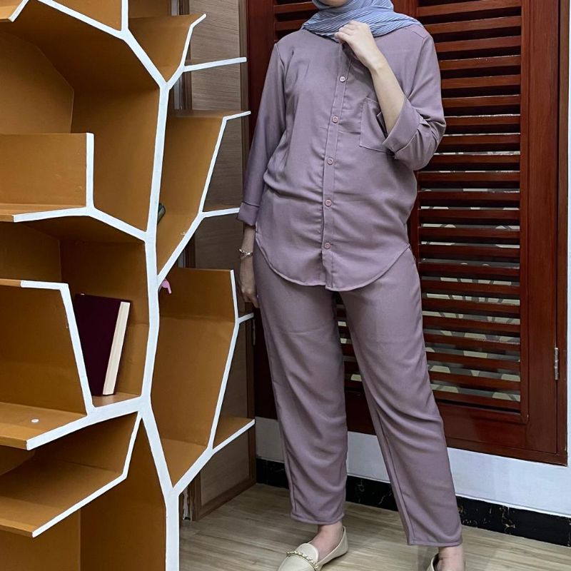 Set airflow lengan 7/8 | set wanita kekinian