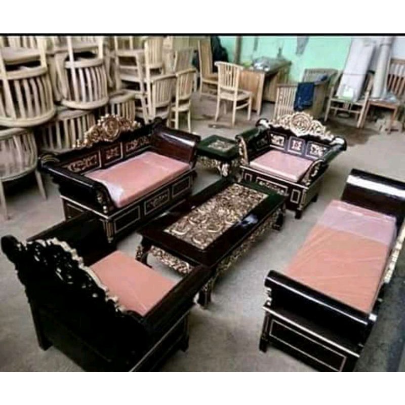 KURSI MADURA MATAHARI SET KURSI TAMU MADURA KURSI JATI UKIR MATAHARI