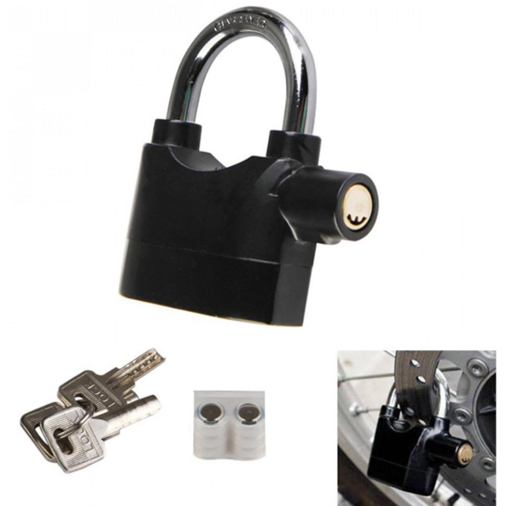 [ASLI] Padlock Gembok Alarm Anti Thief Aman Original